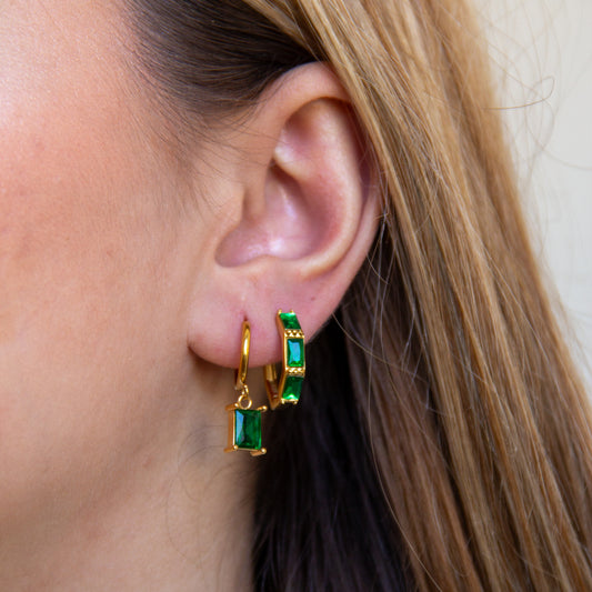 Pendientes Gran Pilar Verdes - (Acero Quirúrgico Waterproof) - Mimiló