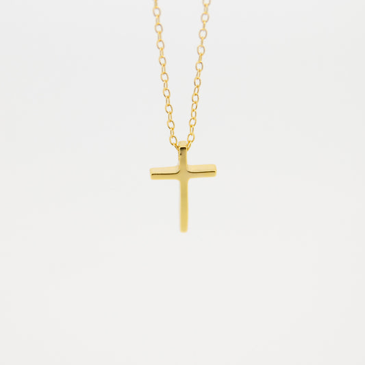 Collar Cruz Lisa Oro - (Plata de Ley 925) - Mimiló