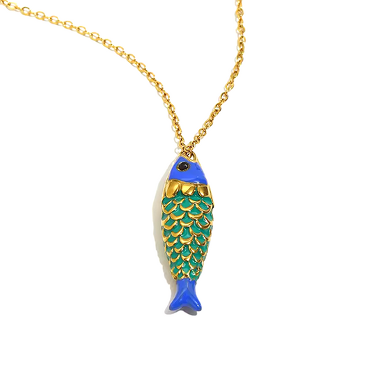 Collar Pez Azul - (Acero Quirúrgico Waterproof)