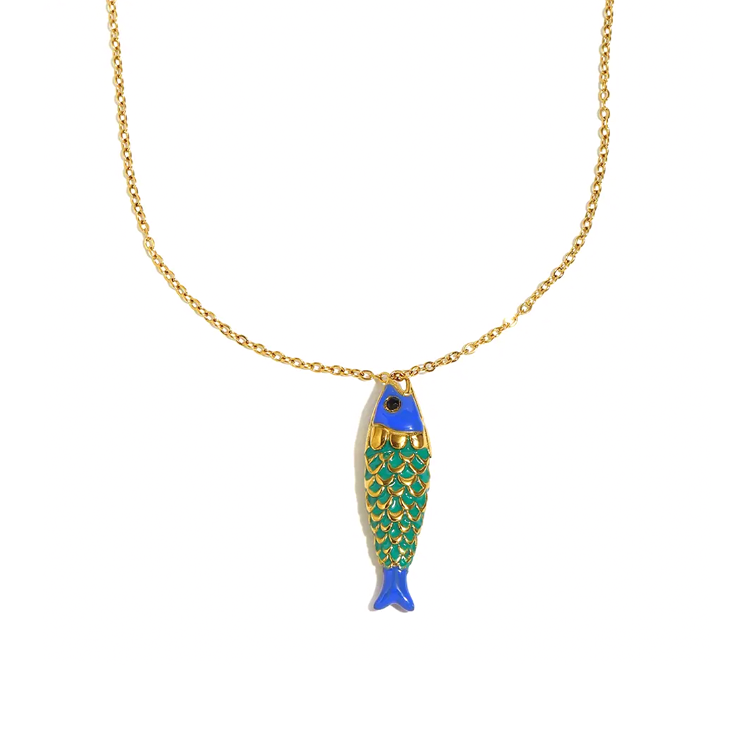 Collar Pez Azul - (Acero Quirúrgico Waterproof)