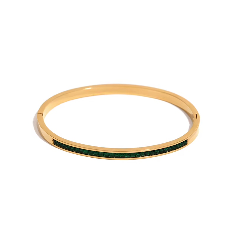 Pulsera Suri Verde - (Acero Quirúrgico Waterproof)