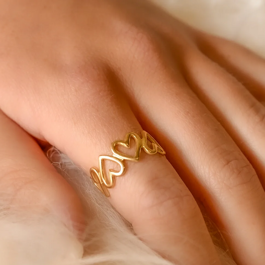 Anillo Corazones - (Acero Quirúrgico Waterproof)