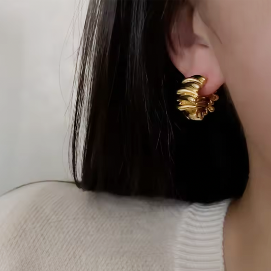 Aros Beatriz Oro - (Acero Quirúrgico Waterproof)