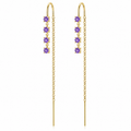 Pendientes Cascada Violetas - (Plata de Ley 925)