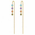 Pendientes Cascada Colorines - (Plata de Ley 925)