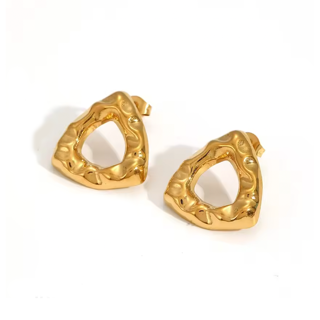 Pendientes Triángulo Oro - (Acero Quirúrgico Waterproof)