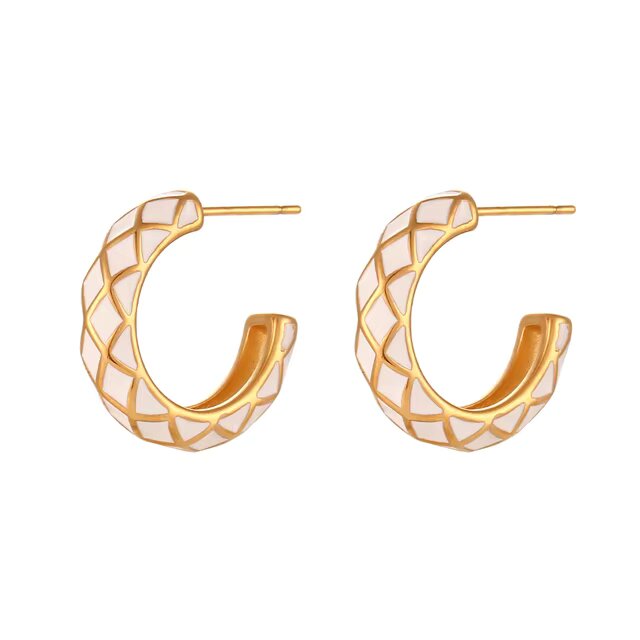 Pendientes Verona Blancos - (Acero Quirúrgico Waterproof) - Mimiló