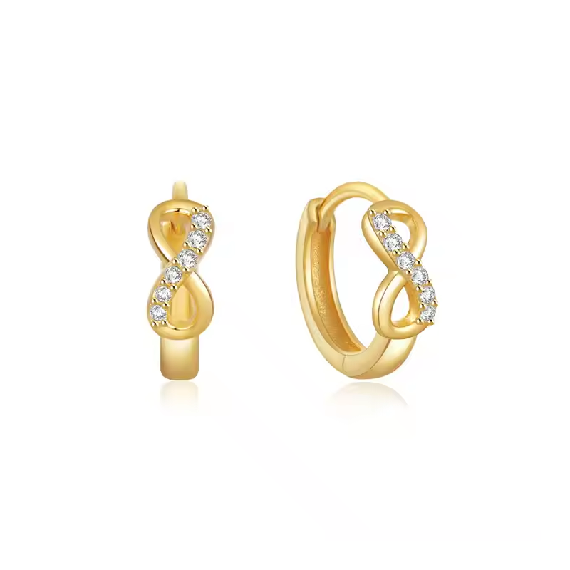 Aros Infinito Oro - (Plata de Ley 925) - Mimiló