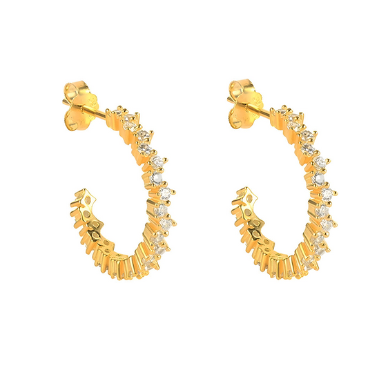 Aros New Chic Circonita Blanca - (Plata de Ley 925) - Mimiló
