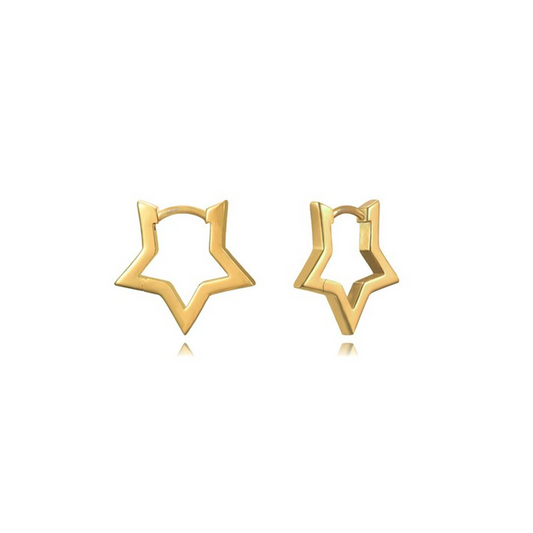 Pendientes Estrella Oro - (Plata de Ley 925) - Mimiló