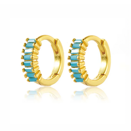 Aros New Marta Turquesa - (Plata de Ley 925)