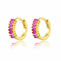 Aros New Marta Fucsia - (Plata de Ley 925) - Mimiló