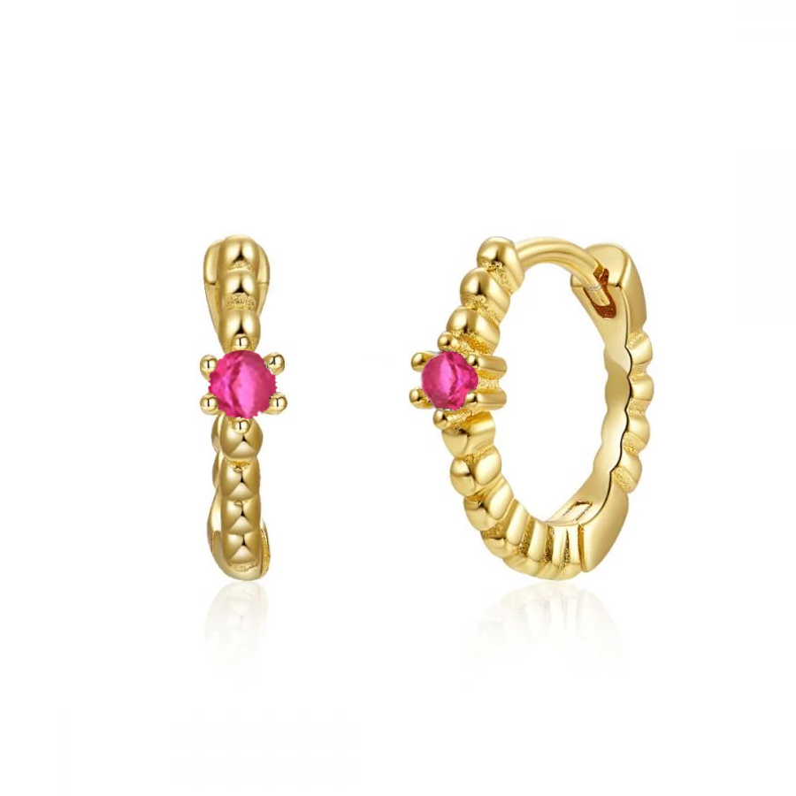 Aros Lisa Pink - (Plata de Ley 925)