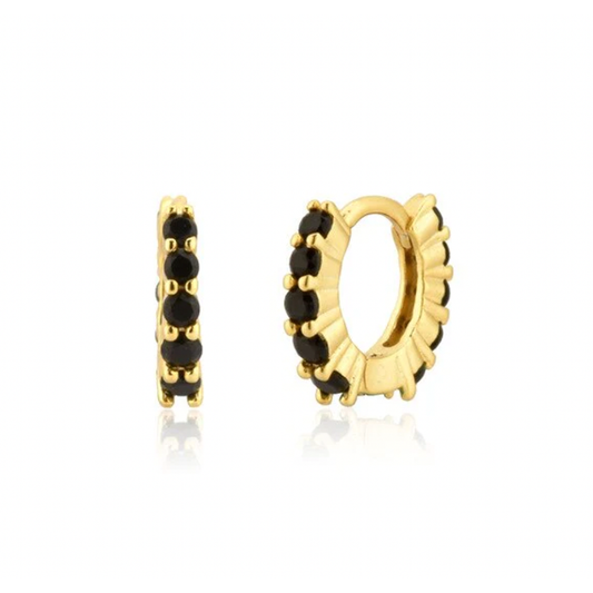 Mini Aros Negros - (Plata de Ley 925)