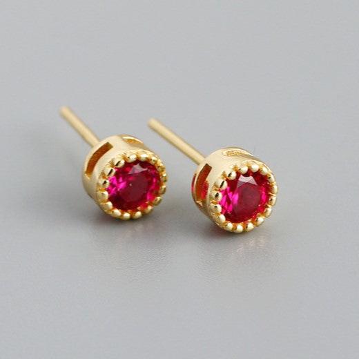 Pendiente Carla Fucsia - (Plata de Ley 925) - Mimiló