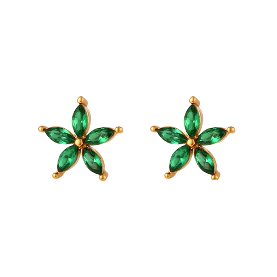 Pendientes Primavera Verdes - (Plata de Ley 925)