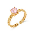 Anillo Cintia rosa - (Acero Quirúrgico Waterproof) - Mimiló