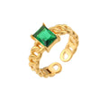 Anillo Cloe verde - (Acero Quirúrgico Waterproof) - Mimiló