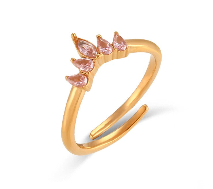 Anillo Coronita Rosa - (Acero Quirúrgico Waterproof)