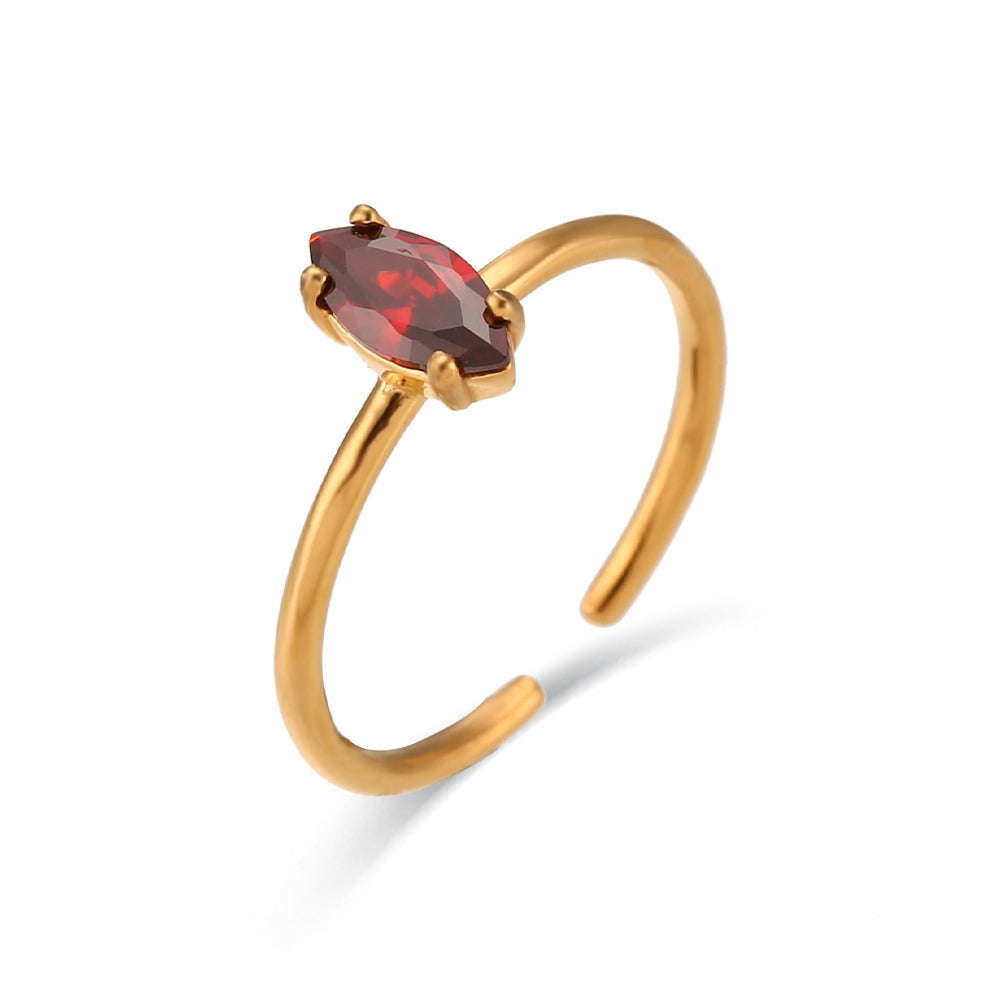 Anillo Gabriela Rojo - (Acero Quirúrgico Waterproof)