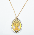 Collar Medalla Virgen Del Pilar Perla - (Acero Quirúrgico Waterproof) - Mimiló