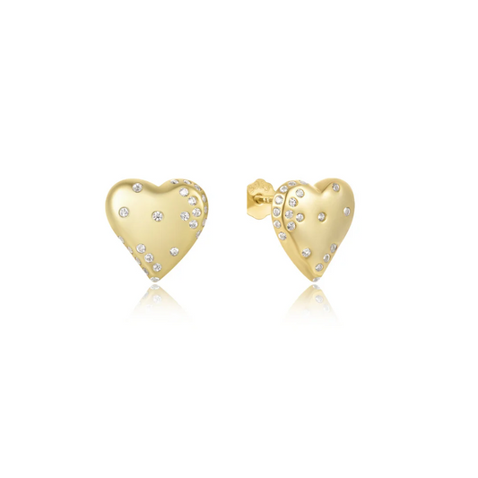 Pendientes Corazón Brilli - (Plata de Ley 925)