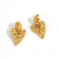 Pendientes Corazón Oro - (Acero Quirúrgico Waterproof) - Mimiló