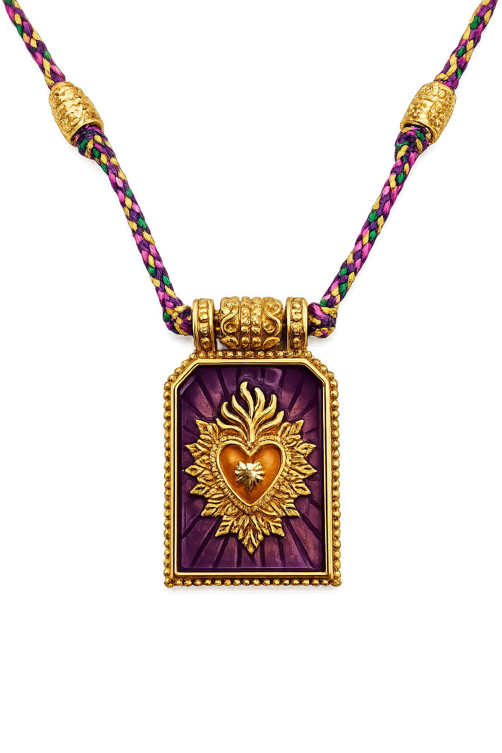Collar Cuore Violeta Rosa - (Acero Quirúrgico Waterproof)