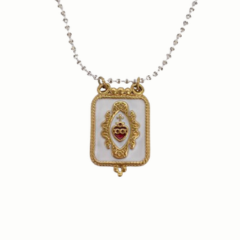 Collar Cuore Blanco - (Acero Quirúrgico Waterproof)