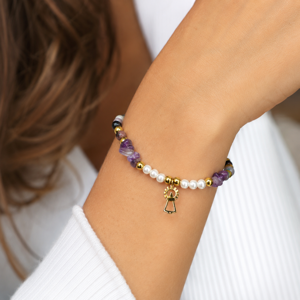 Pulsera Virgen del Pilar Colgante Colores