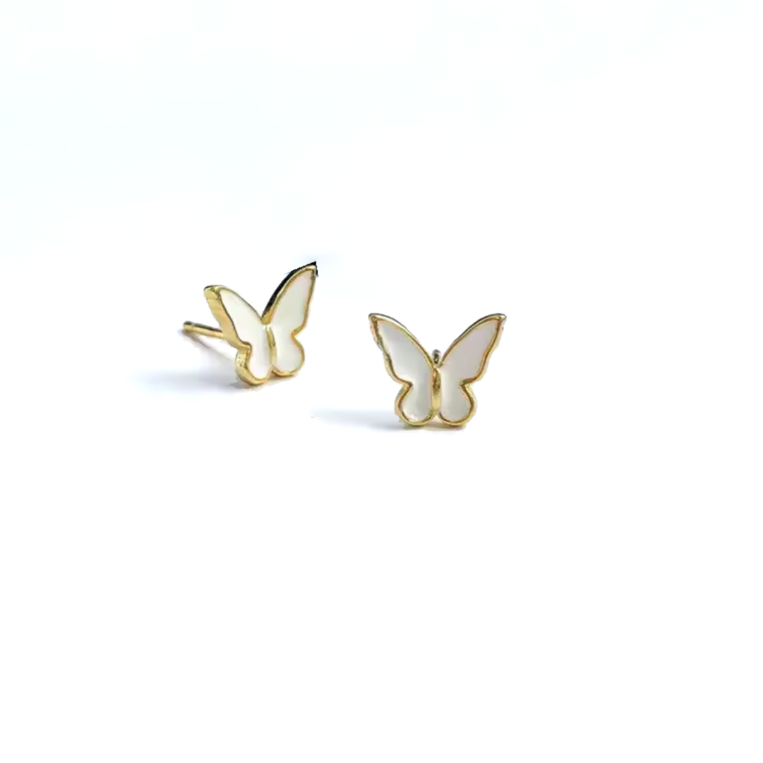 Pendientes Mariposa Blanca - (Plata de Ley 925)