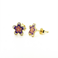 Pendientes Flor Éciga Violeta - (Plata de Ley 925) - Mimiló