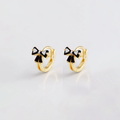 Aros Lacitos Negros - (Plata de Ley 925) - Mimiló
