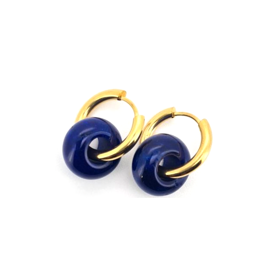 Pendientes Chimos Pequeño Lapislázuli  - (Petra: Acero Quirúrgico Waterproof y Piedras) - Mimiló