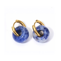 Pendientes Chimo Pequeño Sodalita - (Petra: Acero Quirúrgico Waterproof y Piedras) - Mimiló