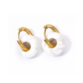 Pendientes Chimos Pequeño Howlita  - (Petra: Acero Quirúrgico Waterproof y Piedras) - Mimiló
