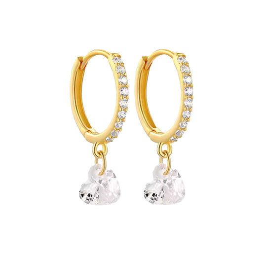 Aro Corazón Cristal - (Plata de Ley 925 Certificada)