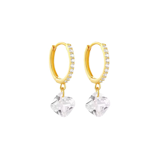 Aro Cubito Cristal - (Plata de Ley 925 Certificada)