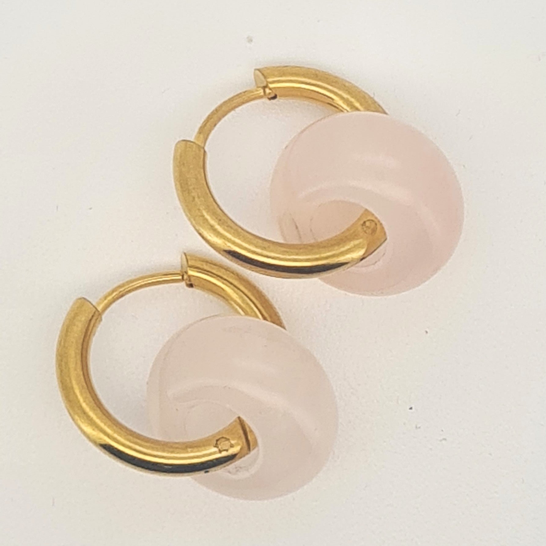 Pendiente Chimo Natural de Cuarzo Rosa - Mimiló