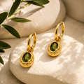 Aros Piedra Verde - (Acero Quirúrgico Waterproof) - Mimiló