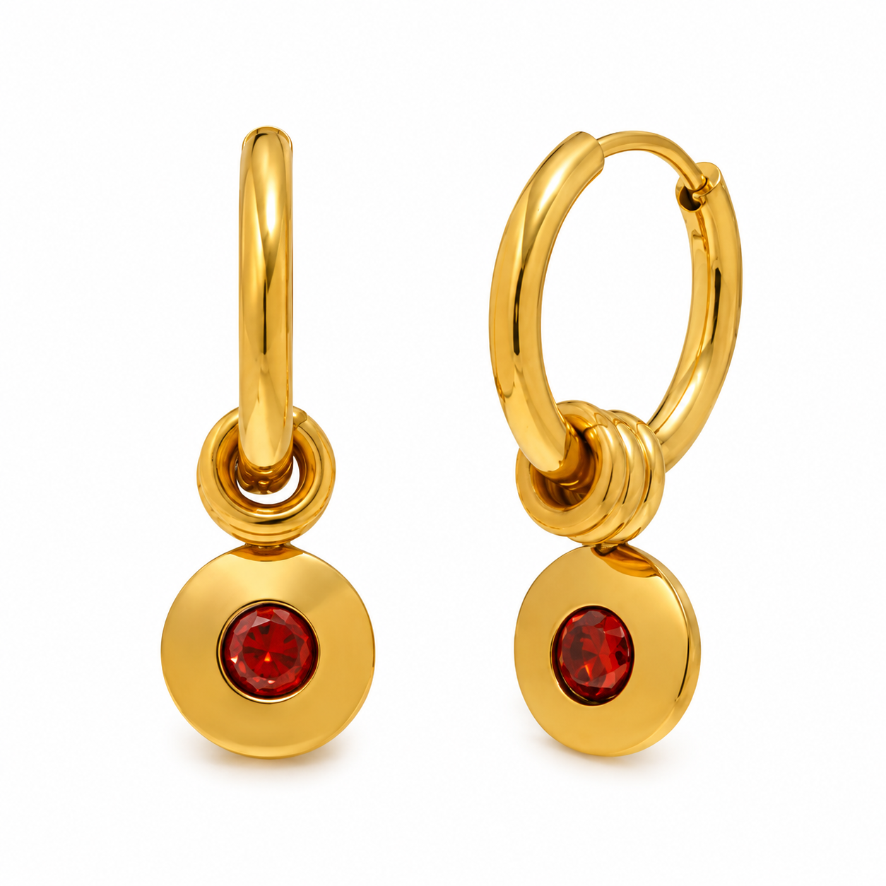 Aros Alicia Rojo - (Acero Quirúrgico Waterproof)