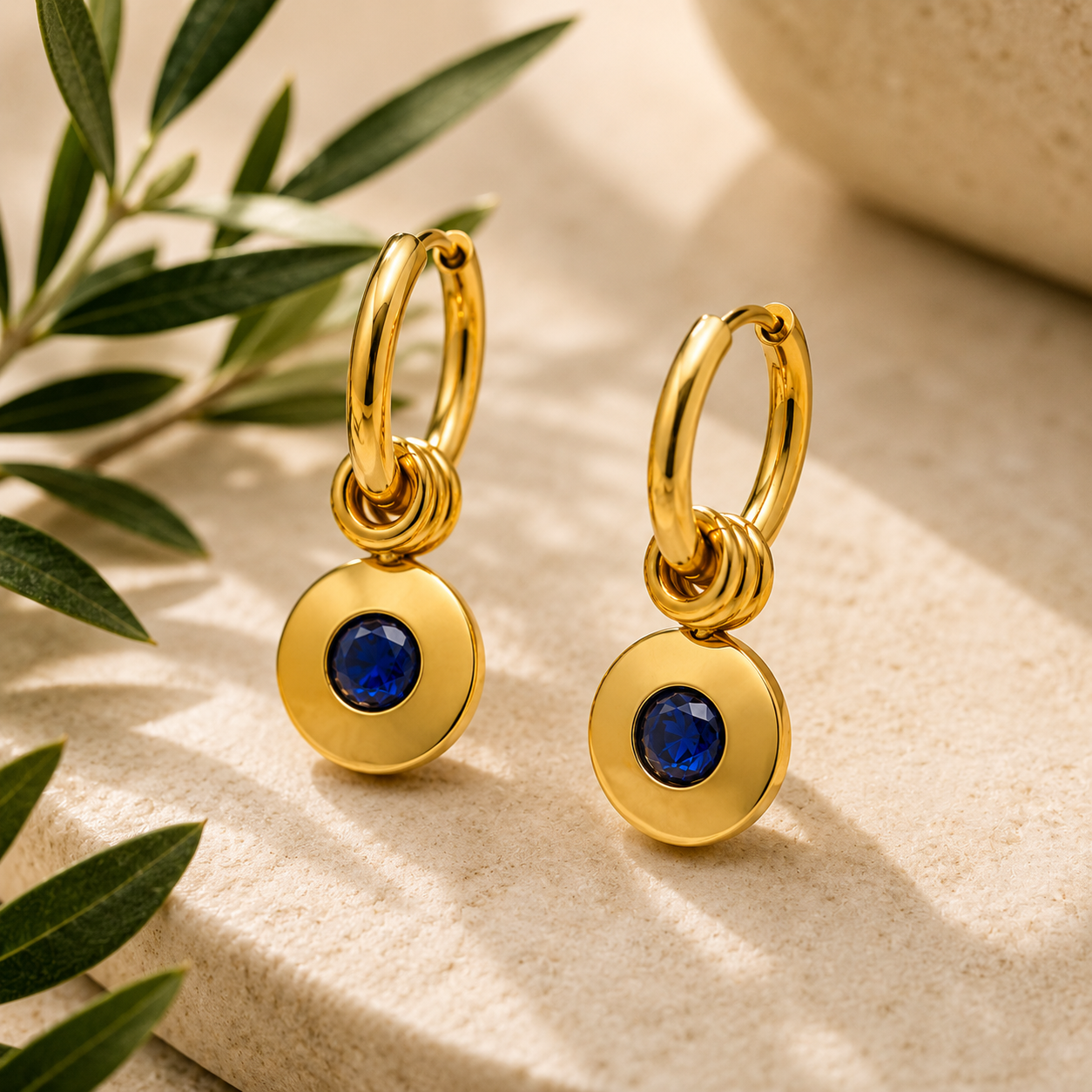Aros Alicia Azul - (Acero Quirúrgico Waterproof)