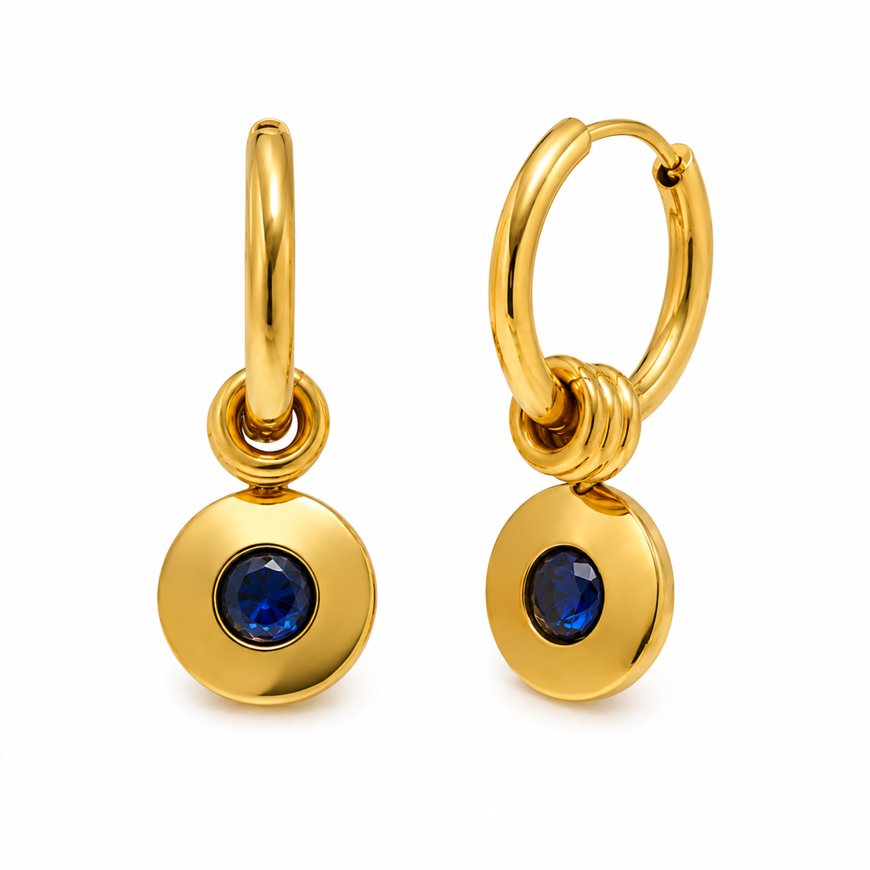 Aros Alicia Azul - (Acero Quirúrgico Waterproof)