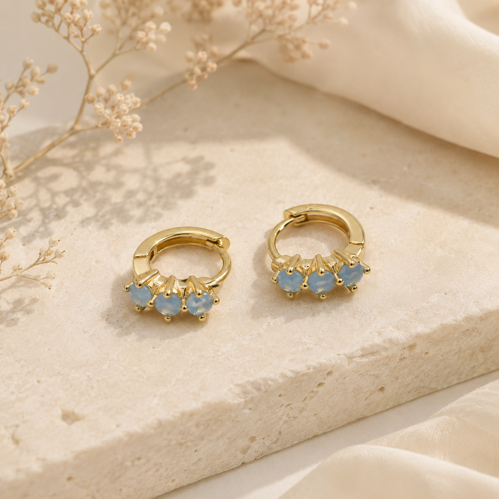 Pendientes Erinia Azul Cielo - (Plata de Ley 925) - Mimiló