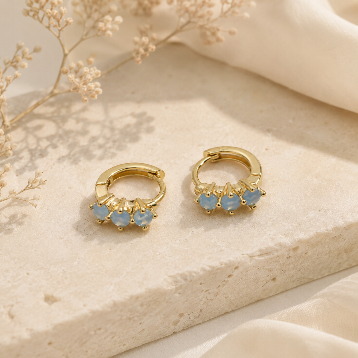 Pendientes Erinia Azul Cielo - (Plata de Ley 925) - Mimiló