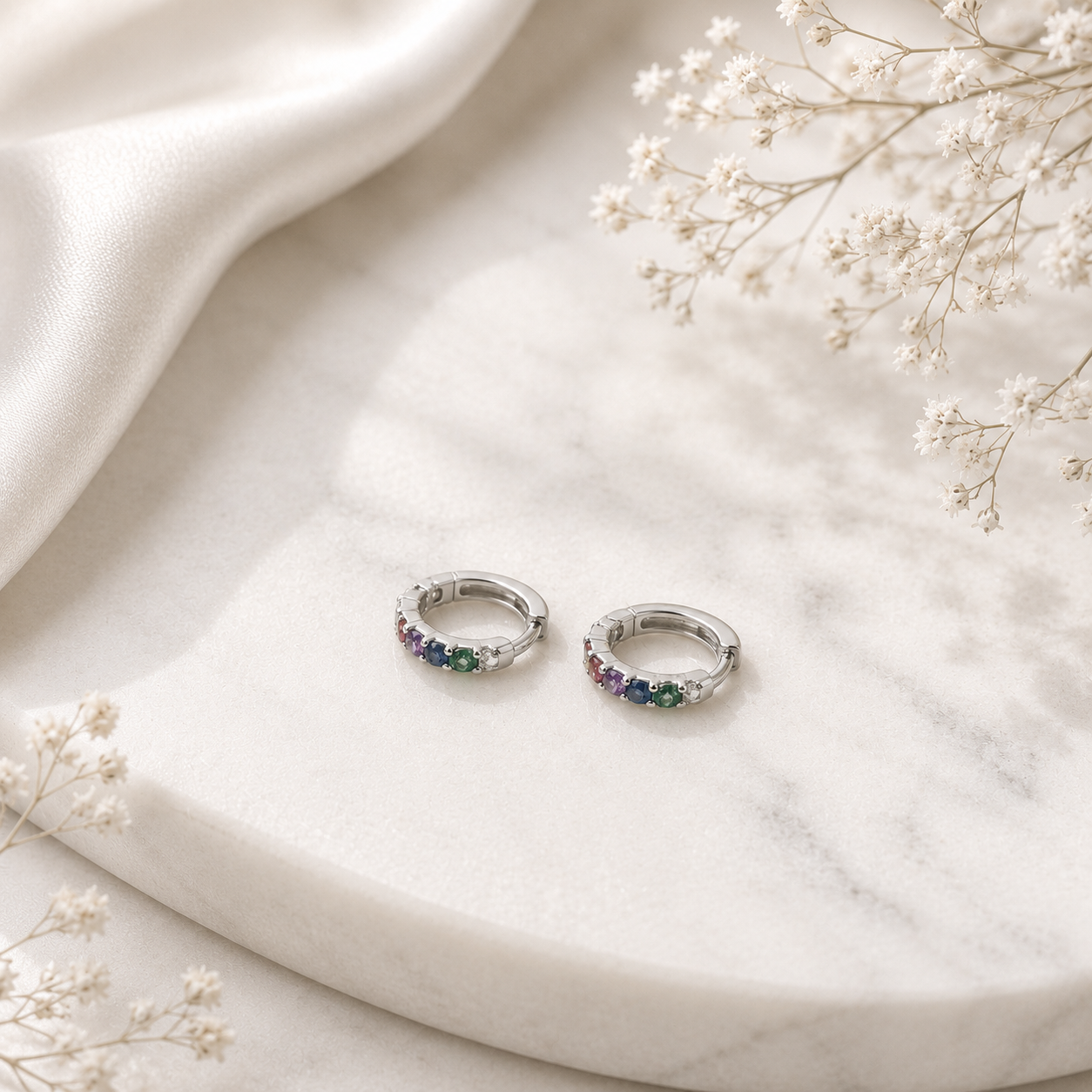 Pendientes Mini Circo Plateado - (Plata de Ley 925) - Mimiló