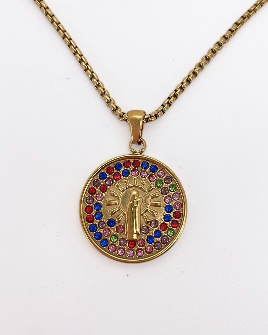 Medalla Vírgen del Pilar Circonitas Colores
