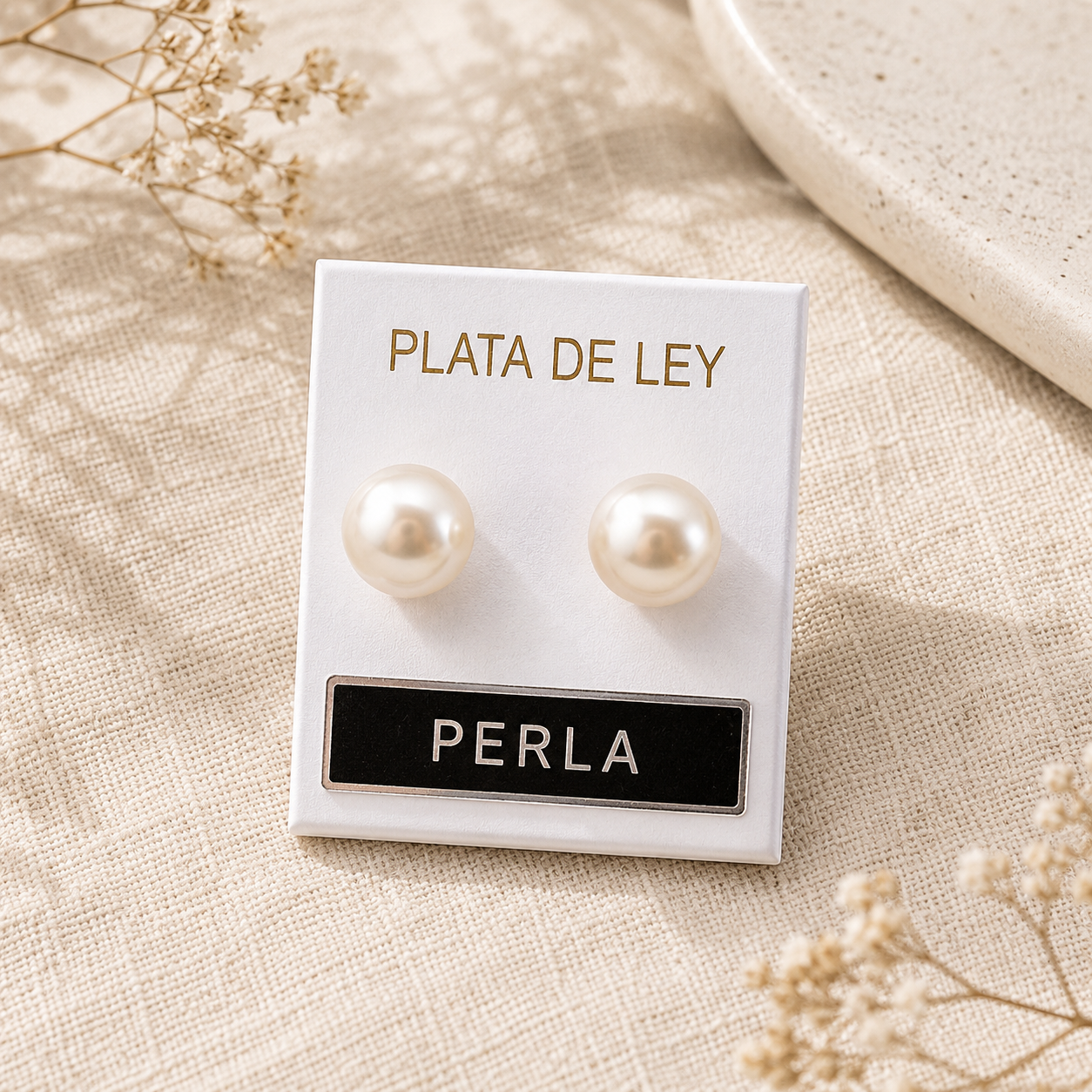 Perla 8mm - (Plata de Ley 925)