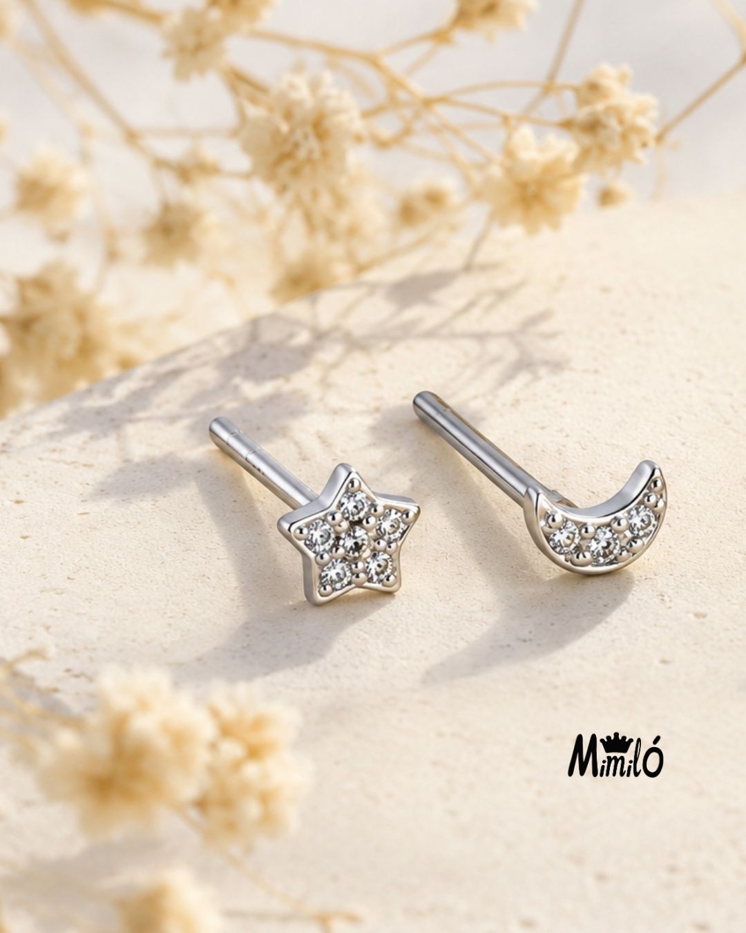 Luna Estrella Plata - (Plata de Ley 925) - Mimiló