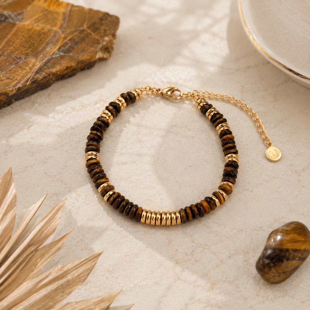 Pulsera Cuentas Piedra Ojo de Tigre - Mimiló